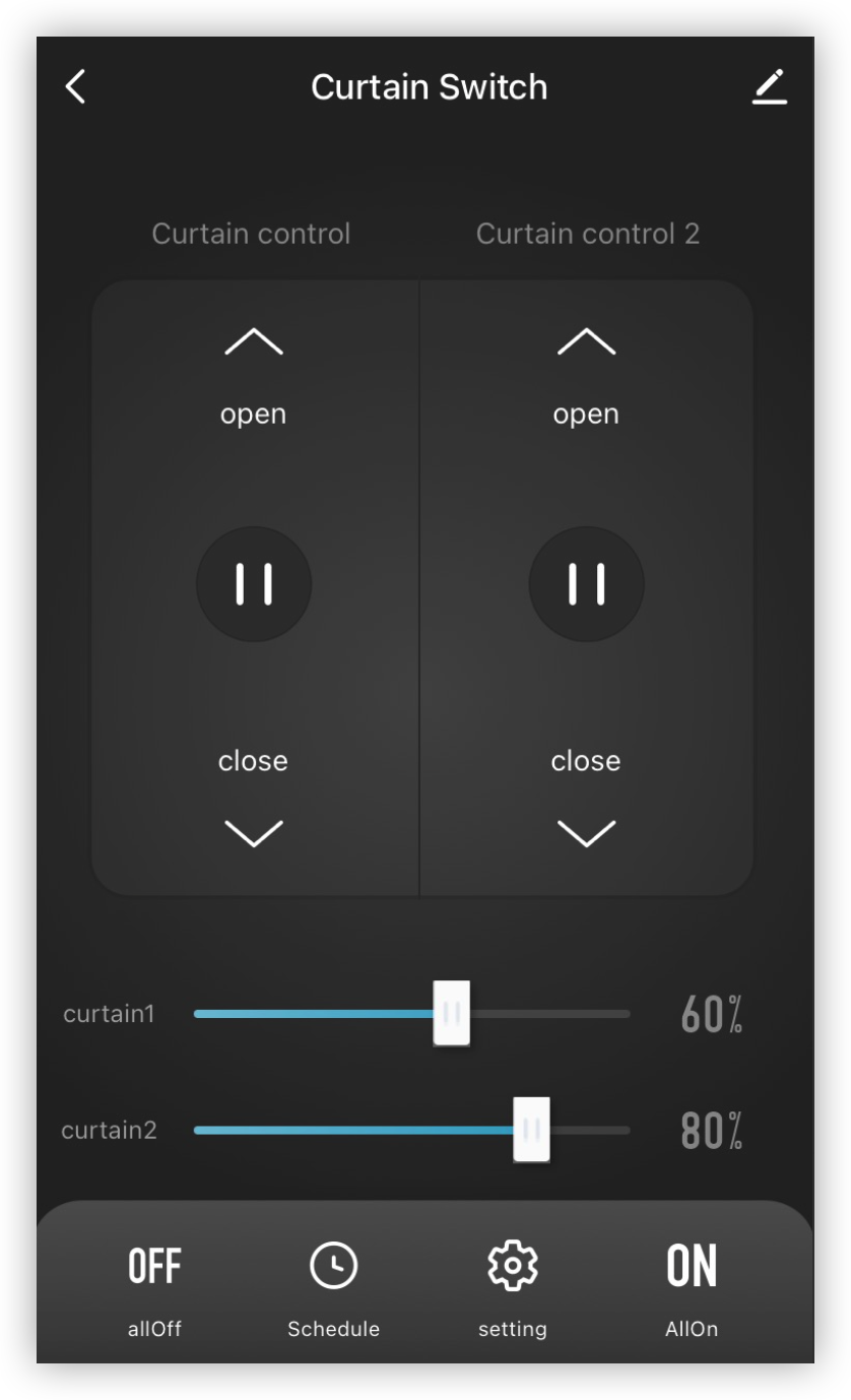 Curtain switch