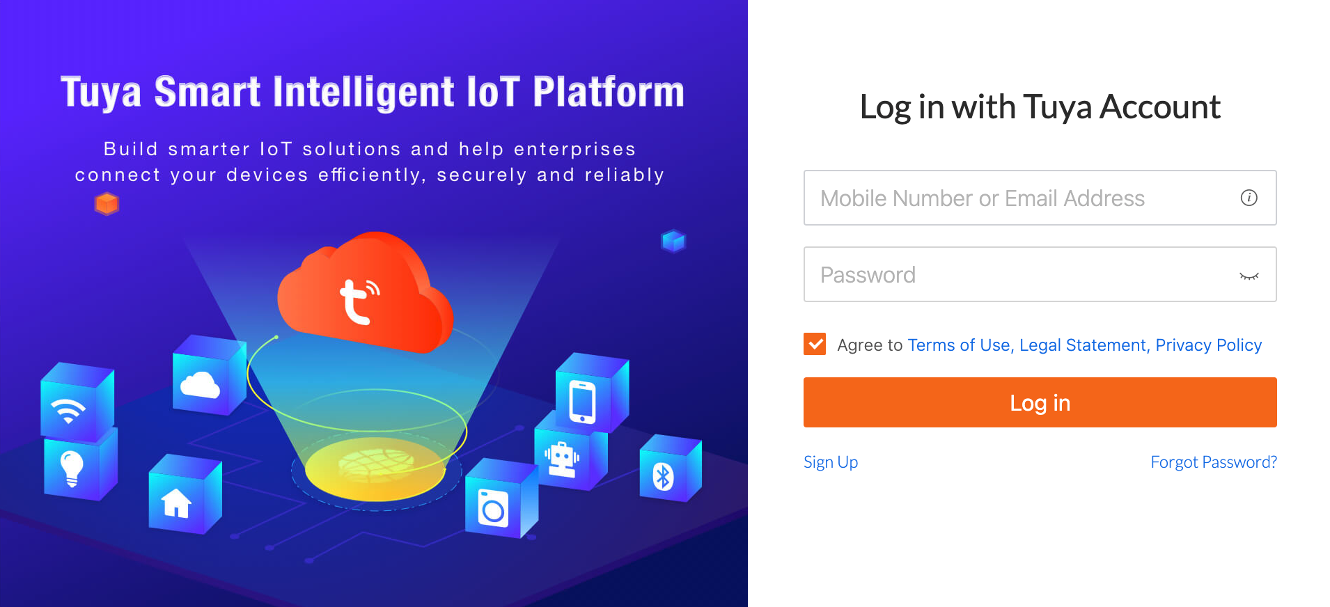 Login to IoT platform