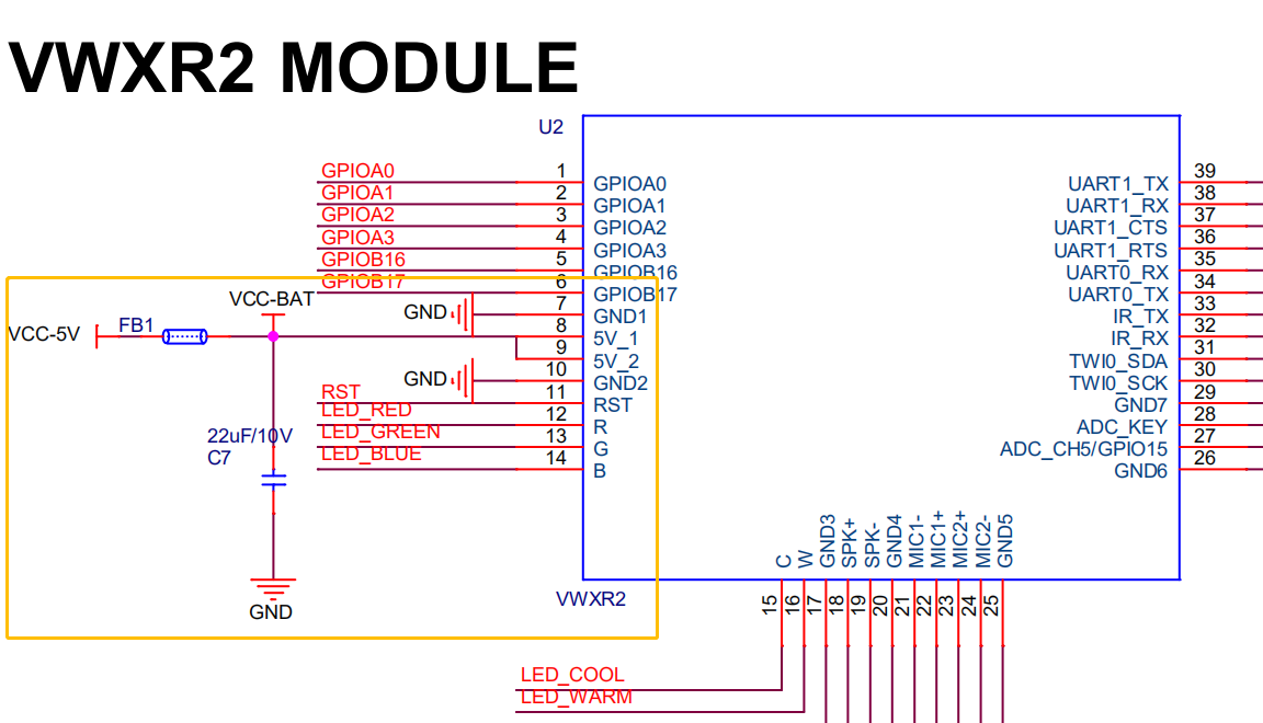 语音模组 VWXR2 硬件设计指导