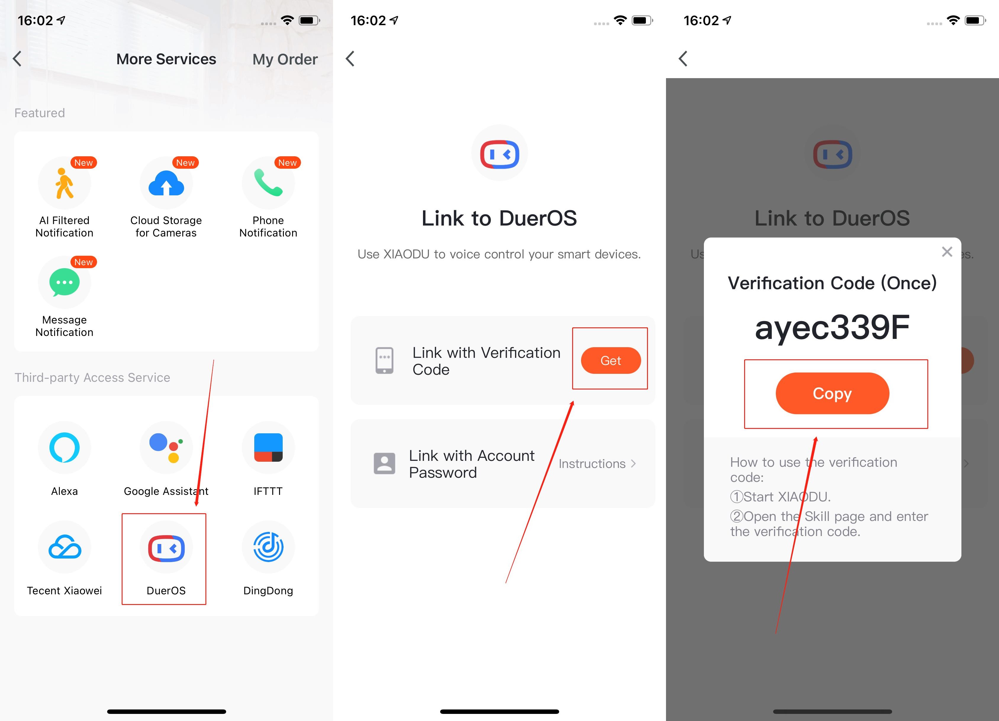 Link Tuya Smart account to Xiaodu (In Tuya Smart App)