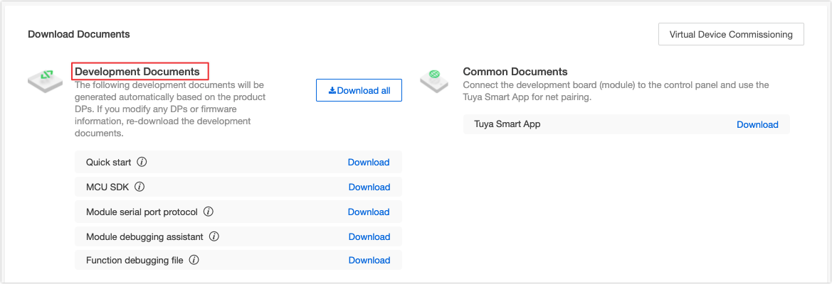 Development documents