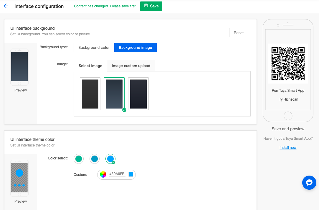 Custom Template Configuration and Image Preview