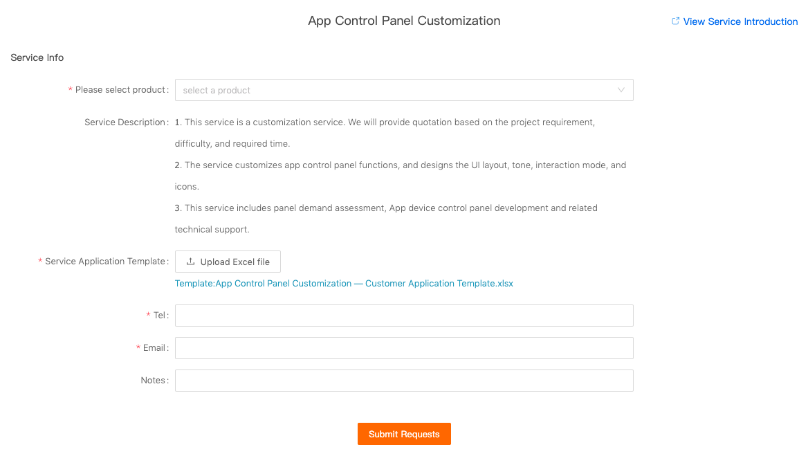 App Control Panel Customization